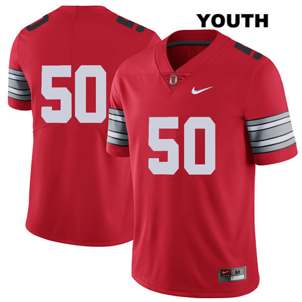 Ohio State Buckeyes Youth Nathan Brock #50 Red Authentic Nike 2018 Spring Game No Name College NCAA Stitched Football Jersey OF19W64VQ